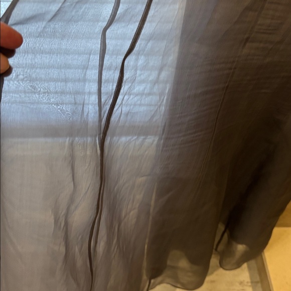 Eileen Fisher 2 pc. Sleeveless Silk Maxi Shift Smokey Gray. V-neck.Size M. - Picture 9 of 9